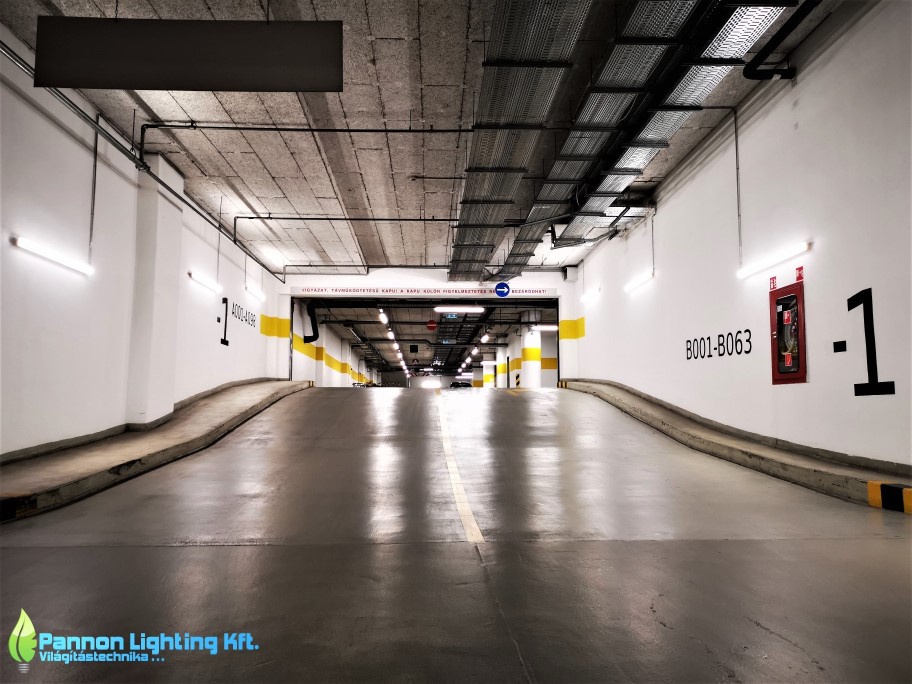 Budapest office building underground car park lighting modernisation I