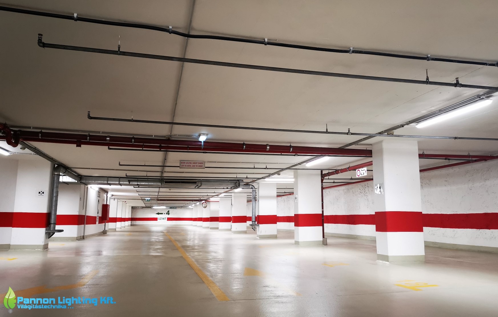 Budapest office building underground car park lighting modernisation II